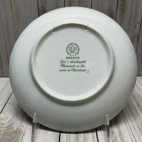 Vtg B&G Copenhagen Pheasants in the Snow at Christmas Plate Jule After 1970 - Picture 2 of 4